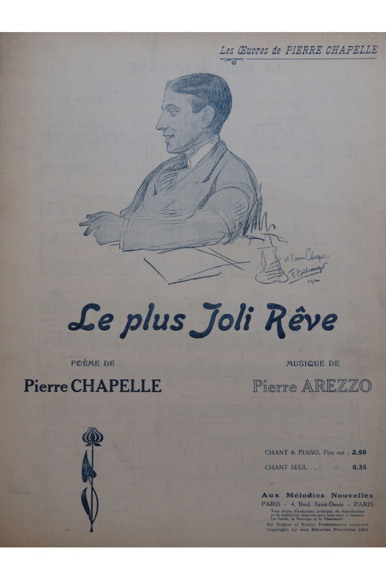 AREZZO Pierre Le plus joli r ve Chant Piano 1911