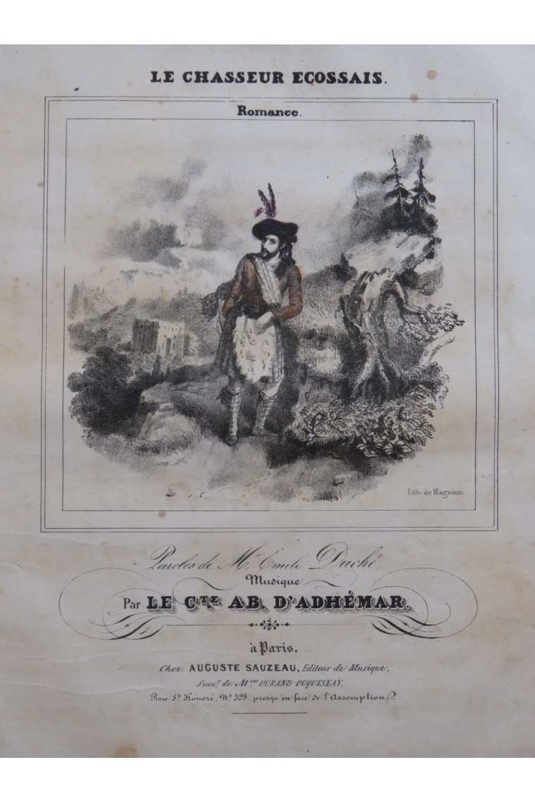 D ADH MAR Ab. Le Chasseur cossais Chant Piano ca1840