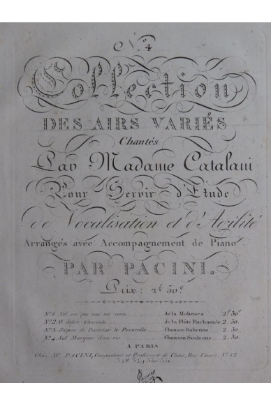 Airs et variations chantes par Madame Catalani