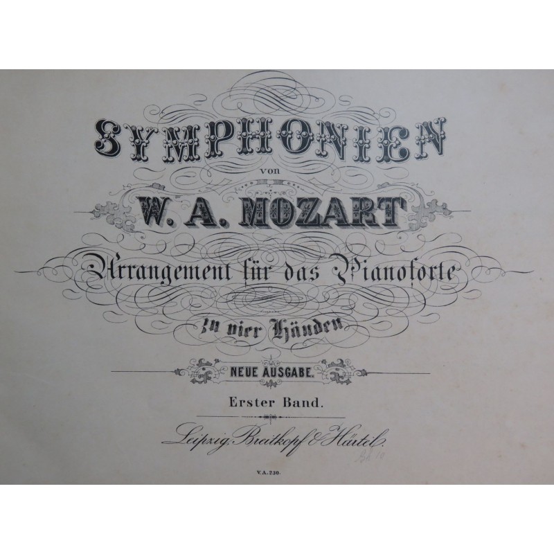 Mozart W A Symphonien Symphonies Piano Mains Xixe Eur