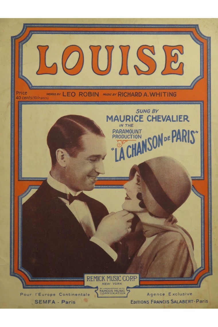 Louise [Sung by Maurice Chevalier in the Paramount Production of